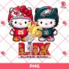 Hello Kitty Football Super Bowl LIX 2025 Champs PNG, Hello Kitty KC Chiefs VS Hello Kitty Philadelphia Eagles PNG