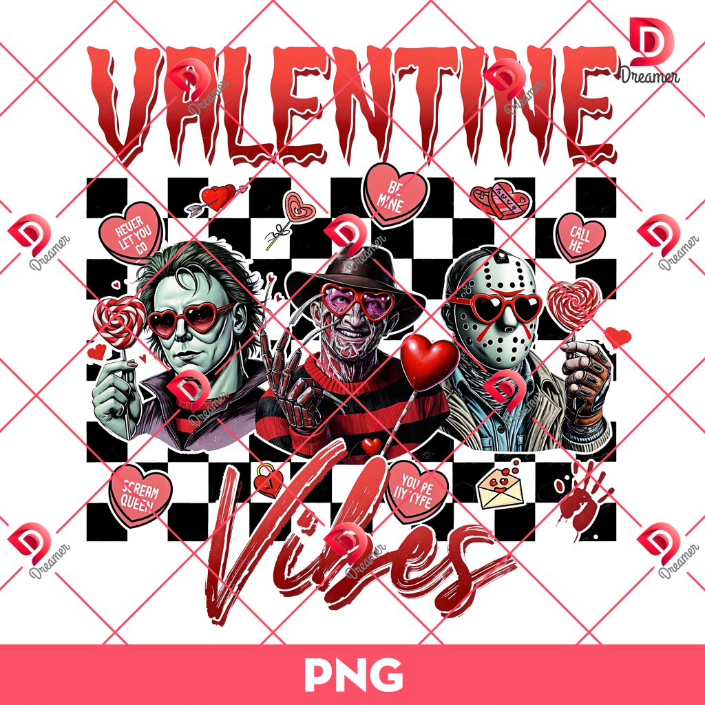 Horror Killers Valentine Vibes PNG, Horror Valentine Movie Characters PNG