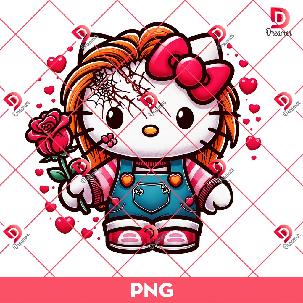 Horror Kitty Chucky Valentine PNG, Hello Kitty Horror Valentines Day PNG