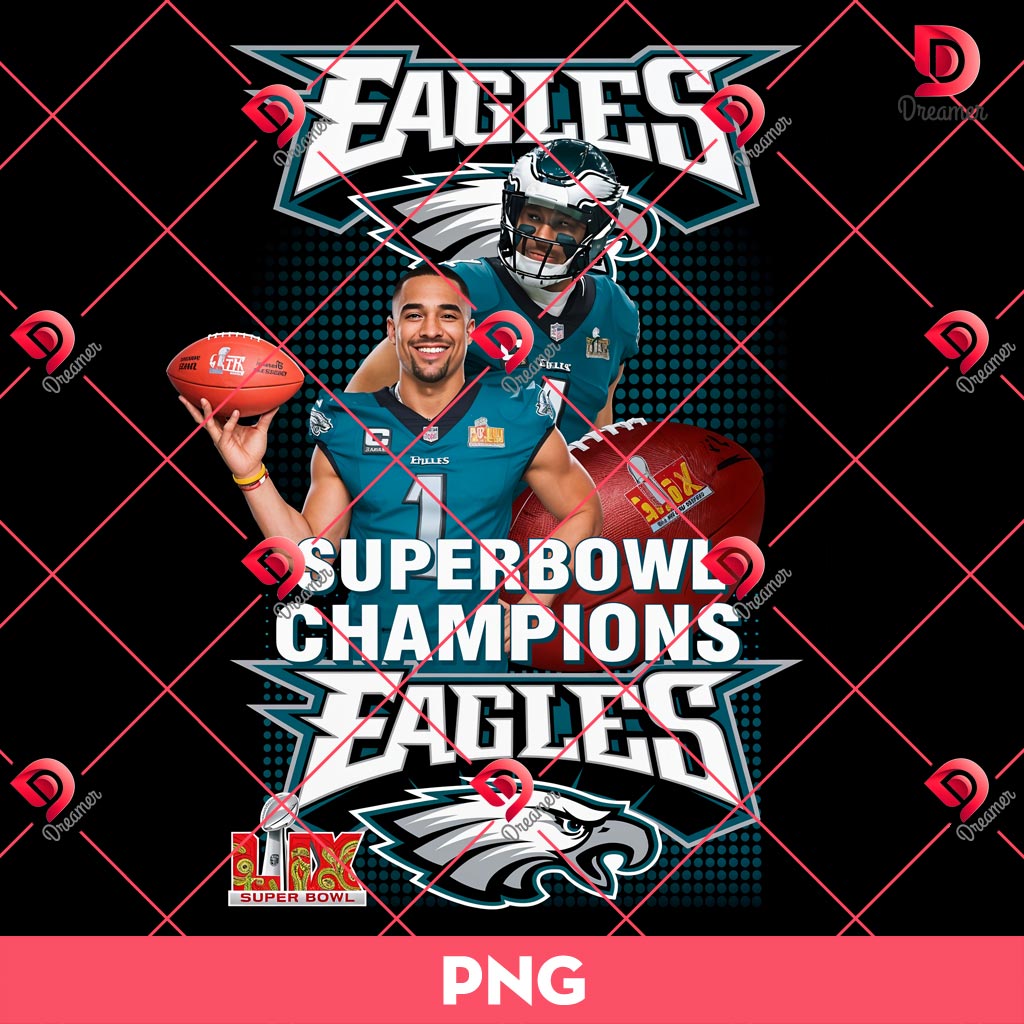 Jalen Hurt Philadelphia Eagles PNG, LIX Super Bowl Champions PNG