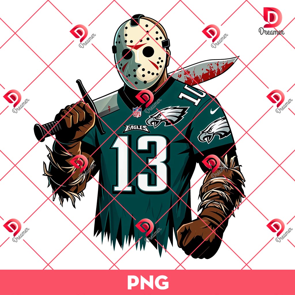 Jason Voorhees Eagles Football PNG, Philadelphia Eagles Scary Jason NFL PNG
