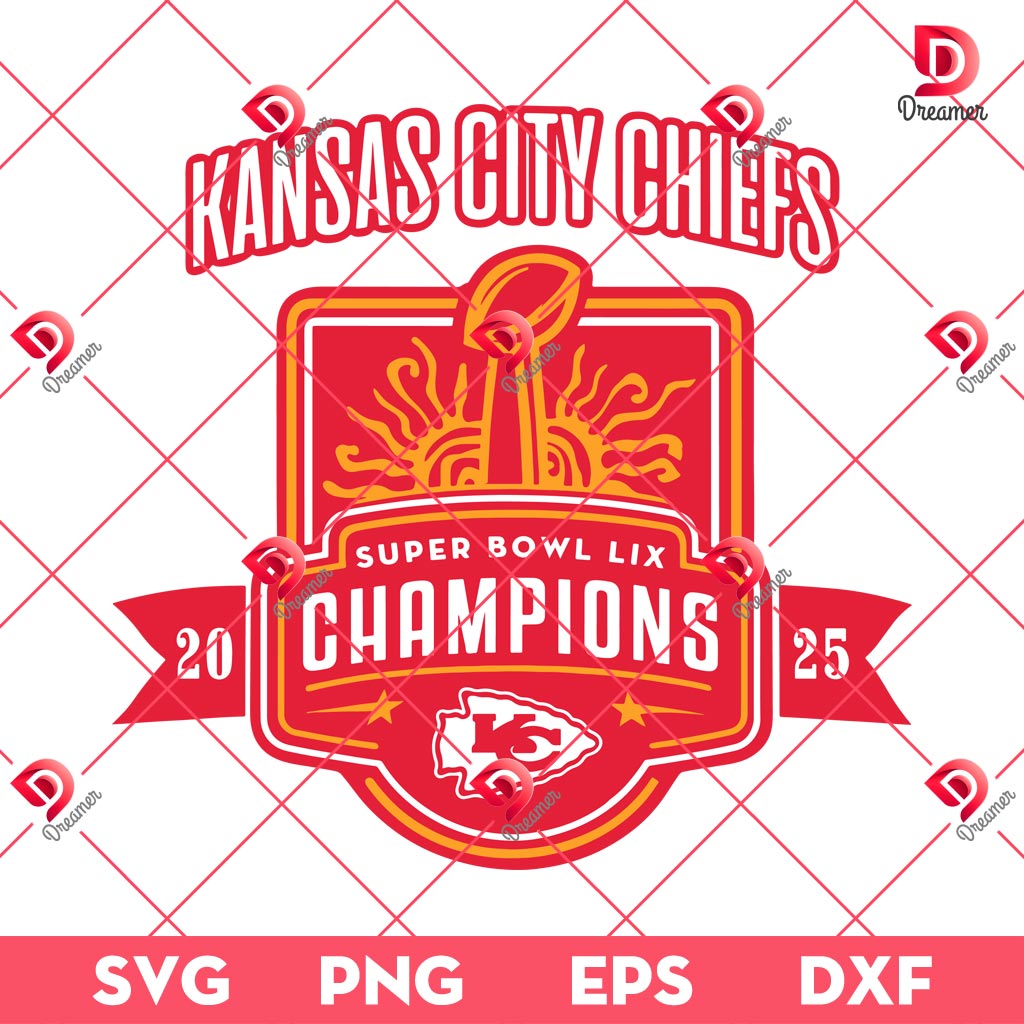 KC Chiefs Champions 2025 SVG PNG, NFL Super Bowl LIX SVG PNG, Kansas City Chiefs Football PNG SVG