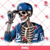 LA Dodgers Skeleton Baseball Player PNG, Los Angeles Dodgers MLB Skull PNG