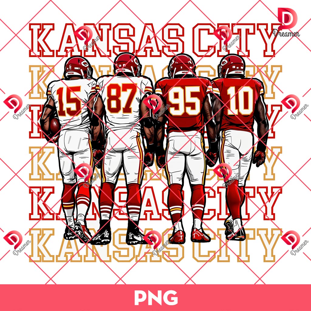 Mahomes Kelce Jones Pacheco Chiefs Stars PNG, KC Chiefs Champions 2025 PNG