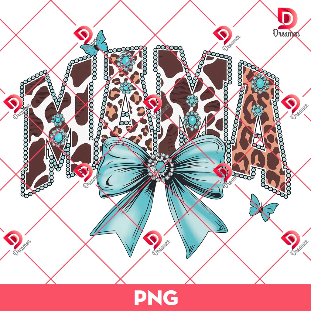 Mama Coquette Bow PNG, Leopard Mama Coquette PNG, Mothers Day PNG