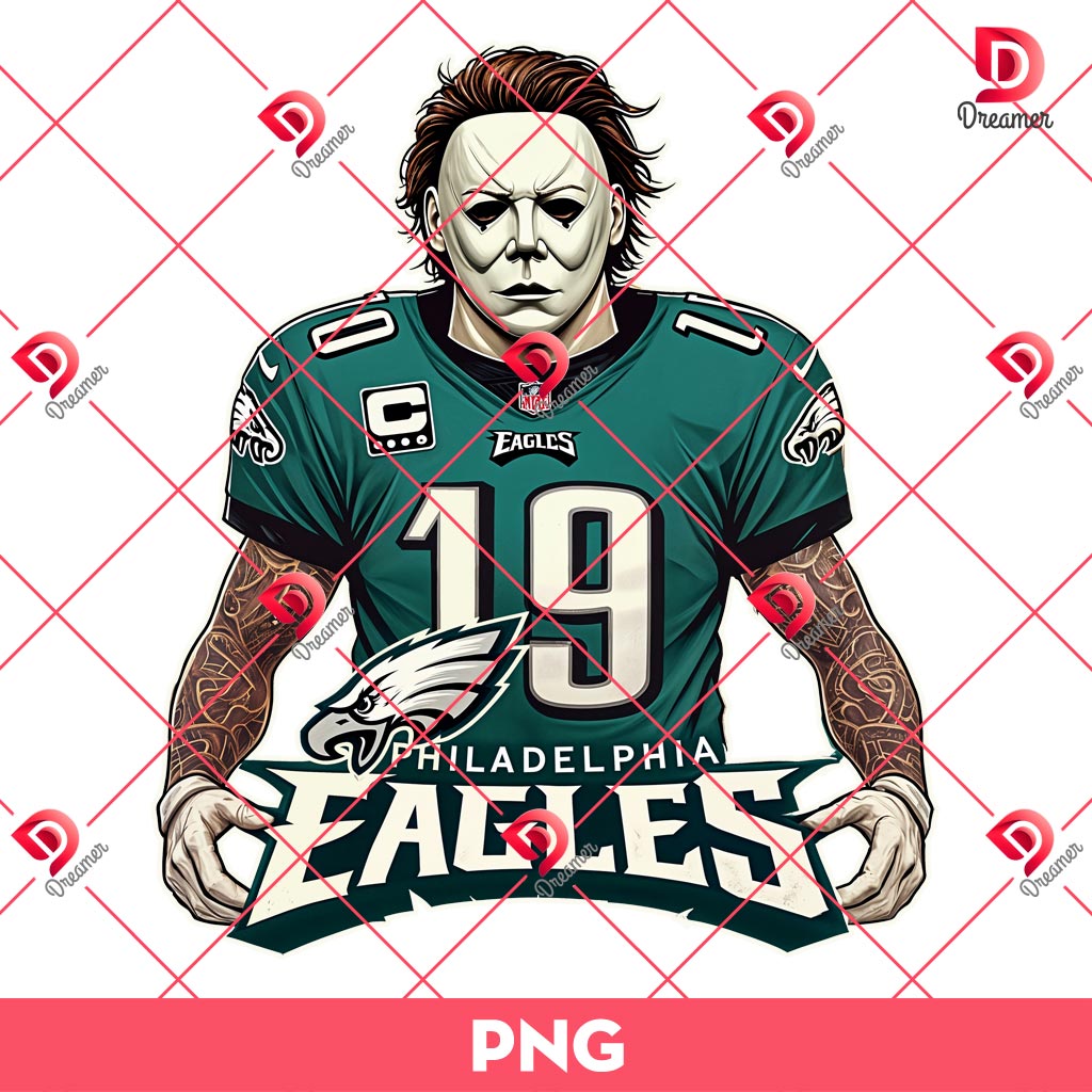 Michael Myers Eagles Football Player PNG, Philadelphia Eagles Horror Killer PNG
