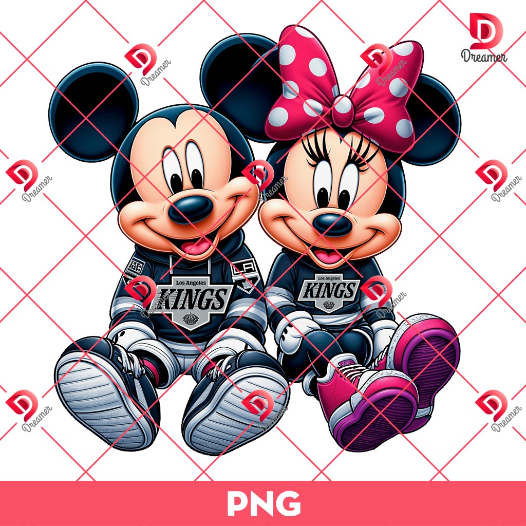 Mickey And Minnie Los Angeles Kings Hockey PNG, Disney Mickey Minnie LA Kings NHL Sport PNG