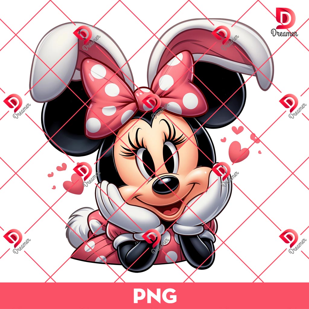 Minnie Mouse Easter PNG, Disney Minnie Mouse Bunny Easter PNG
