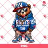 New York Giants Football Teddy Bear PNG, NFL Teddy Bear Cartoon Giants PNG