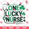 One Lucky Nurse Saint Patricks Day SVG PNG, St Patricks Day SVG, Lucky Nurse Stethoscope Shamrock SVG PNG Design