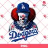 Pennywise Dodgers Baseball PNG, LA Dodgers Horror Killer PNG