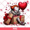 Pennywise In A Valentines Gift Box PNG, Horror Pennywise Valentines Day PNG, Horror Killers Gift Box Valentine PNG