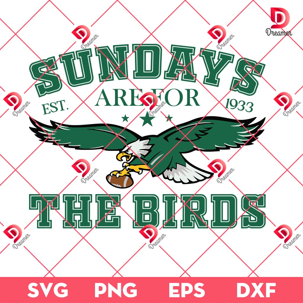 Philadelphia Football SVG PNG, Sundays Are For The Birds SVG PNG, Bird Gang Football PNG SVG EPS DXF Design