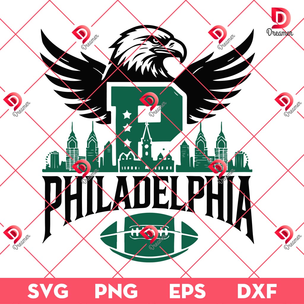 Philly Football Mascot Logo Design SVG PNG, Philadelphia Eagles Super Bowl LIX SVG PNG