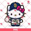 SD Padres Hello Kitty PNG, MLB Sport Hello Kitty San Diego Padres PNG, Hello Kitty Baseball Player PNG