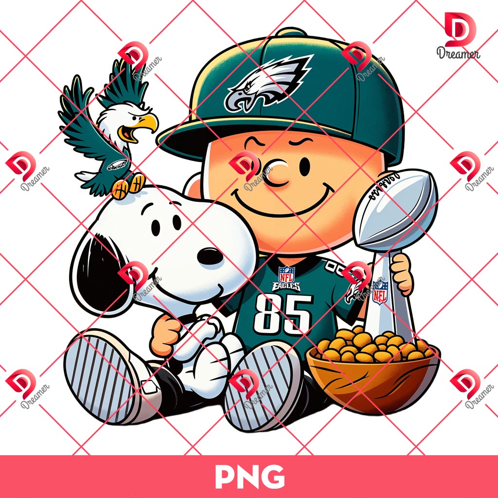 Snoopy And Charlie Brown Eagles Super Bowl LIX PNG, Peanuts Bird Gang Ealges PNG, Eagles Champions 2025 PNG