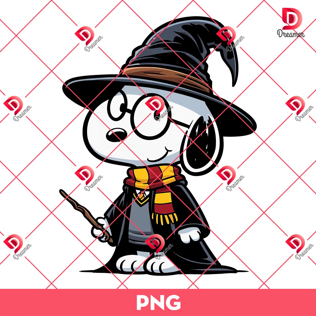 Snoopy x Harry Potter PNG, Snoopy Peanuts Hogwarts PNG