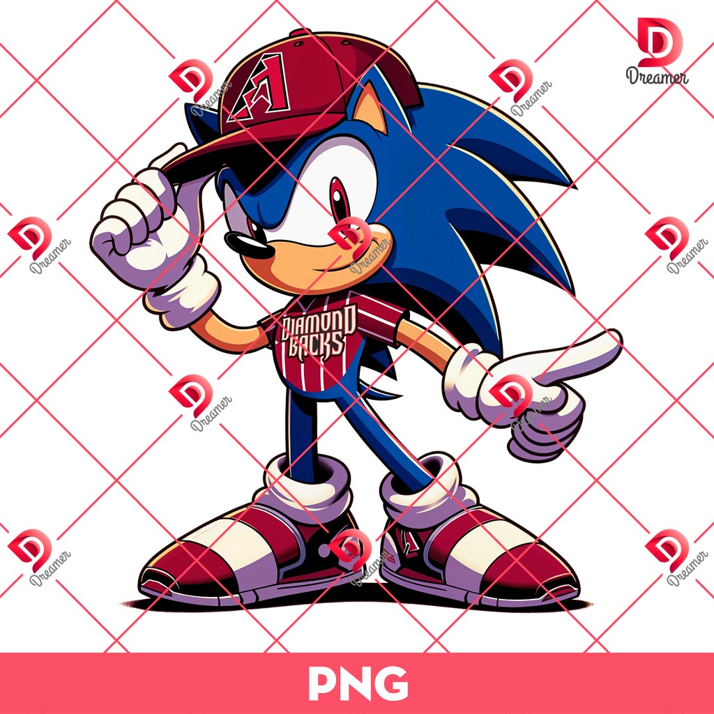 Sonic Arizona Diamondbacks Baseball PNG, MLB Sport Sonic Diamondbacks PNG