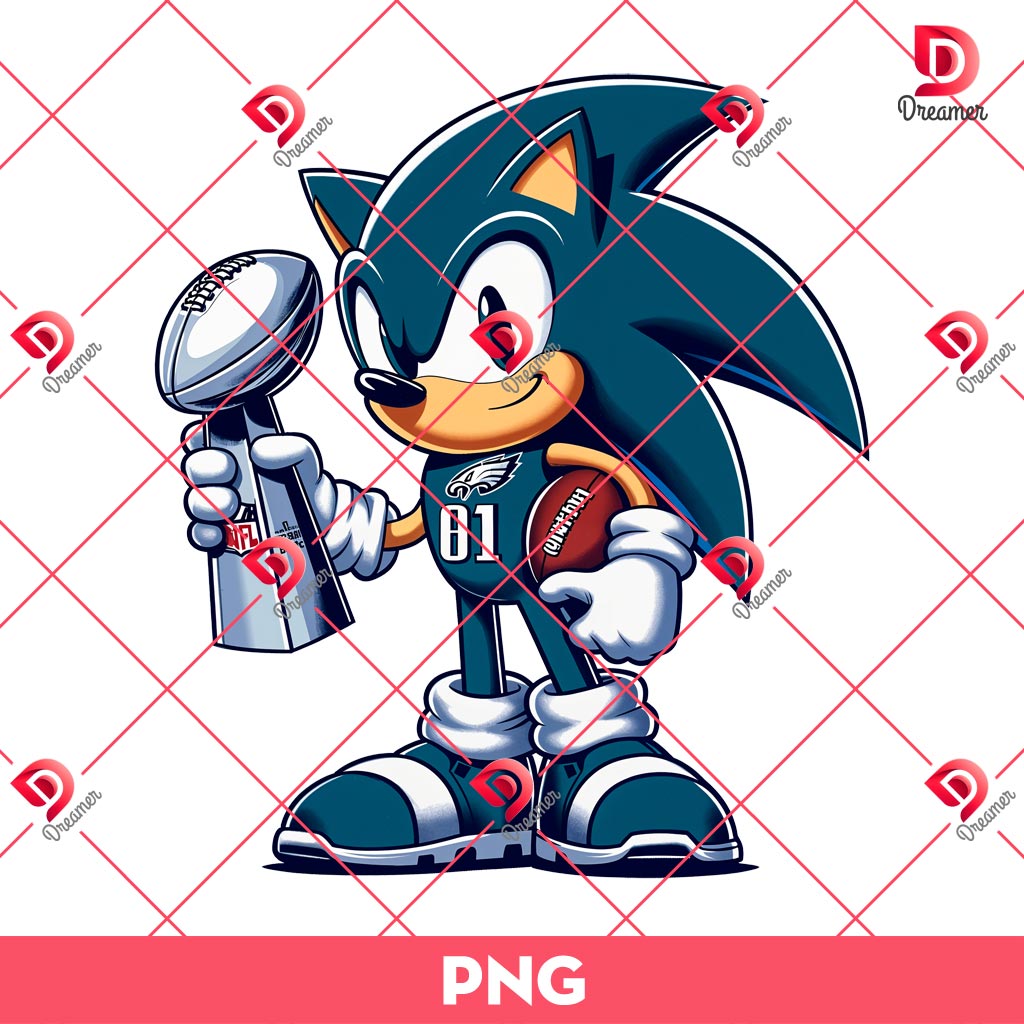 Sonic Eagles Super Bowl LIX PNG, Sonic NFL Football Champions 2025 PNG