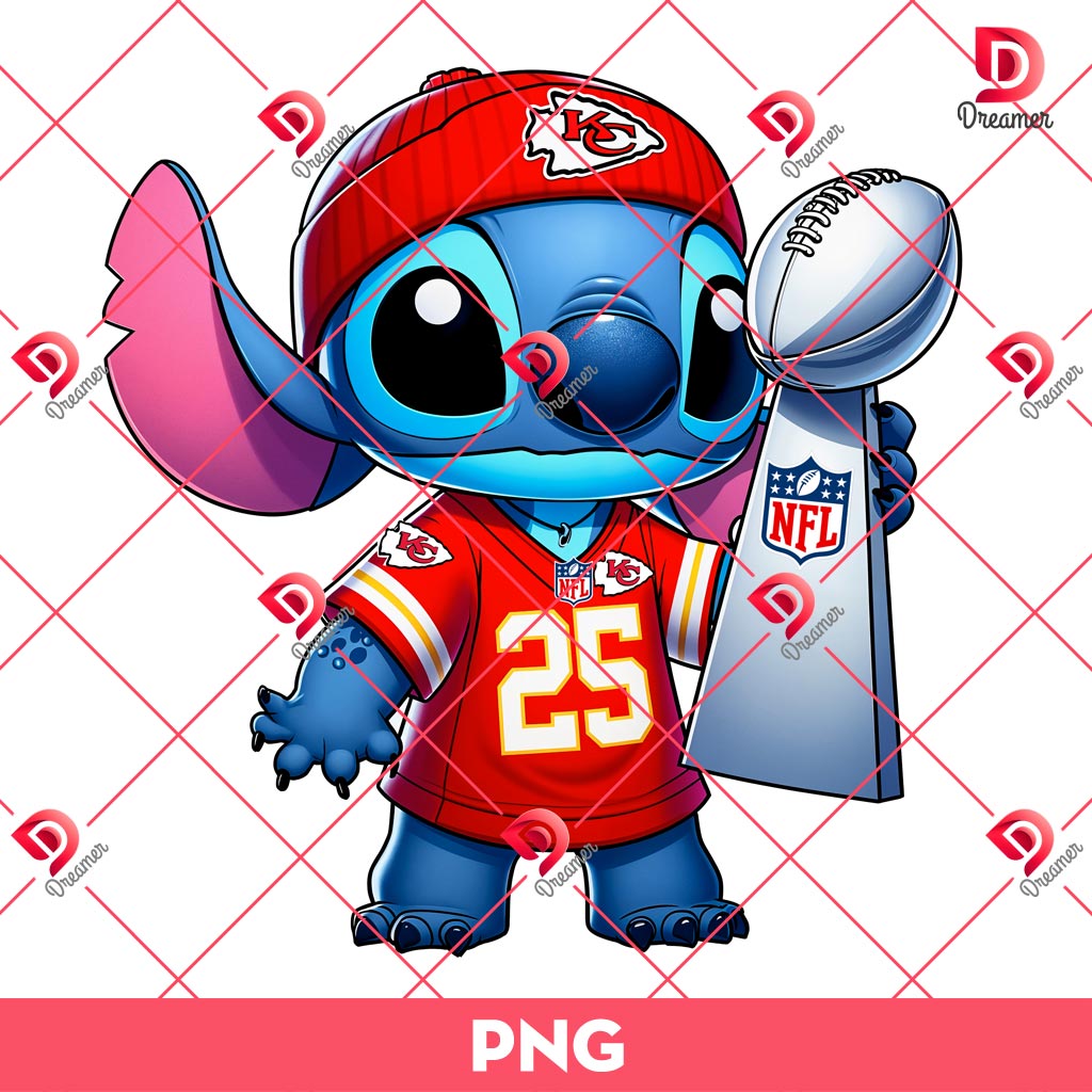 Stitch KC Chiefs Super Bowl LIX 2025 PNG, Disney Stitch NFL Champs 2025 PNG