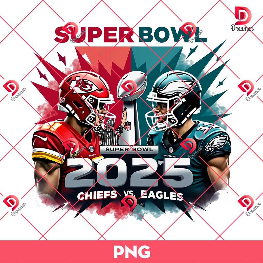Super Bowl LIX 2025 KC Chiefs VS Eagles PNG, Kansas City Chiefs VS Philadelphia Eagles Super Bowl Champs 2025 PNG
