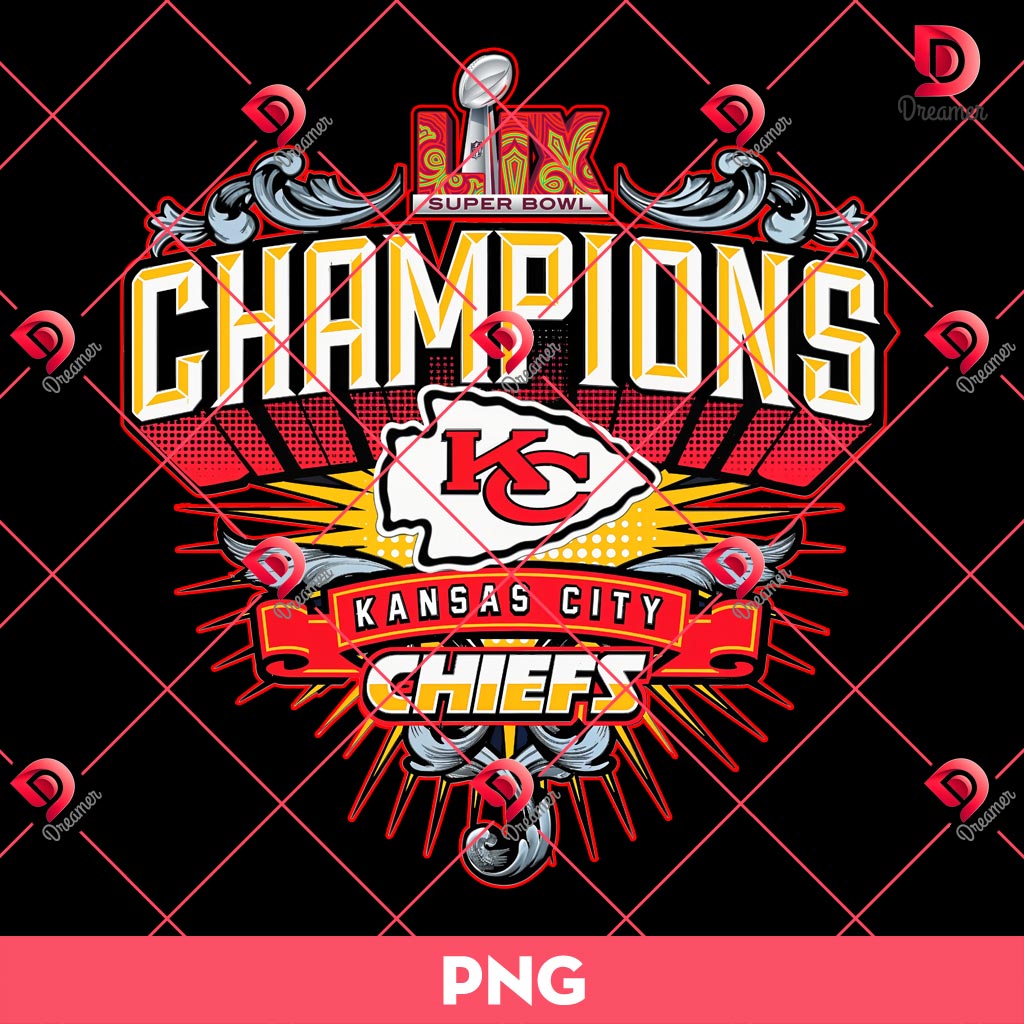 Super Bowl LIX 2025 Logo PNG, Kansas City Chiefs Champions 2025 PNG