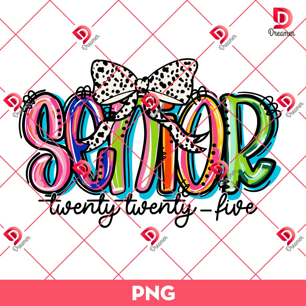 Vibrant Coquette Bow Senior Mom PNG, Senior Mom 2025 PNG