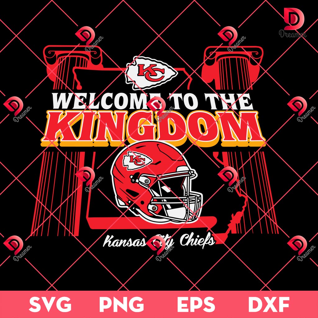 Welcome To The Kingdom KC Chiefs SVG PNG, Enter The Chiefs Realm Kansas City Helmet SVG PNG