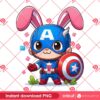 Baby Captain America Easter PNG, Superhero Captain America Bunny Easter PNG