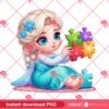 Baby Elsa With Puzzle Peace PNG, Disney Princess Elsa Autism Awareness PNG