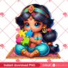 Baby Jasmine With Puzzle Peace PNG, Disney Princess Jasmine Autism Awareness PNG