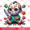Baby Jason Voorhees With Puzzle Peace PNG, Horror Character Autism Awareness PNG