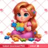 Baby Rapunzel With Puzzle Peace PNG, Disney Princess Autism Awareness PNG