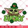 Baby Yoda Lucky St Patricks Day SVG PNG, Lucky Shamrock Disney Star Wars PNG SVG