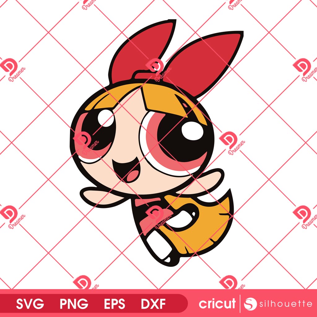 Blossom SVG PNG EPS DXF Digital Design, PowerPuff Girl Blossom SVG PNG