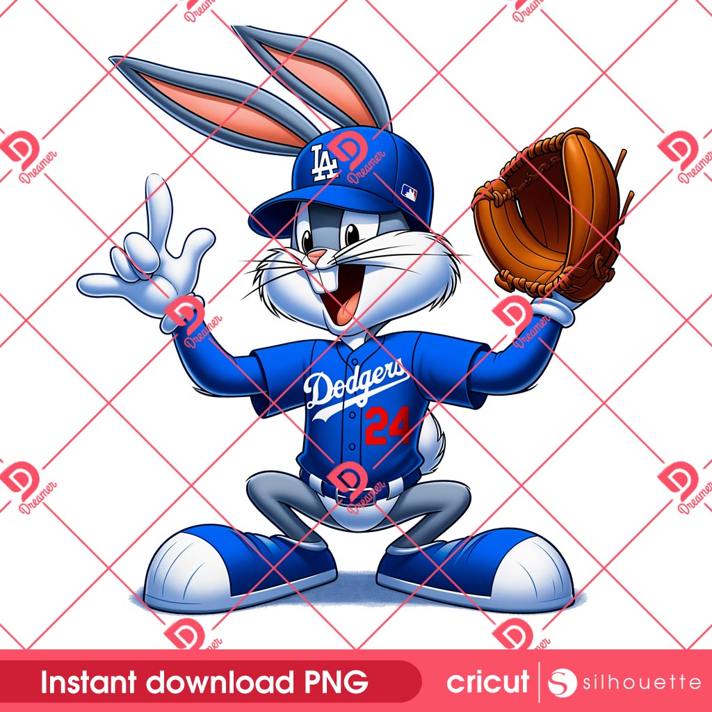 Bugs Bunny Los Angeles Dodgers PNG, Bugs Bunny Baseball MLB Dodgers PNG