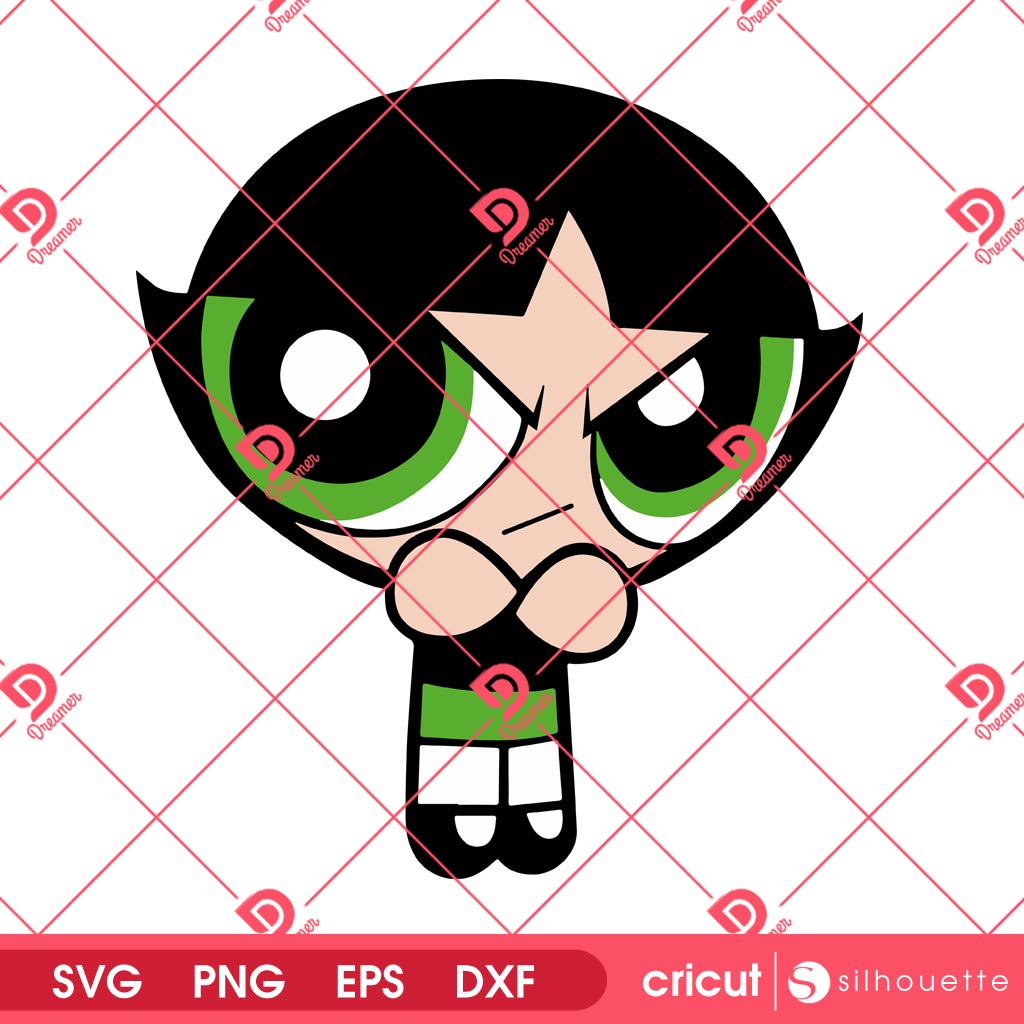 Buttercup SVG PNG EPS DXF Digital Design, PowerPuff Girl Buttercup SVG PNG
