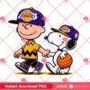 Charlie Brown And Snoopy LA Lakers PNG, Los Angeles Lakers Peanuts Basketball PNG