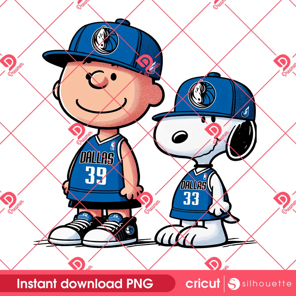 Charlie Brown And Snoopy Mavericks PNG, NBA Dallas Mavericks Peanuts Basketball PNG