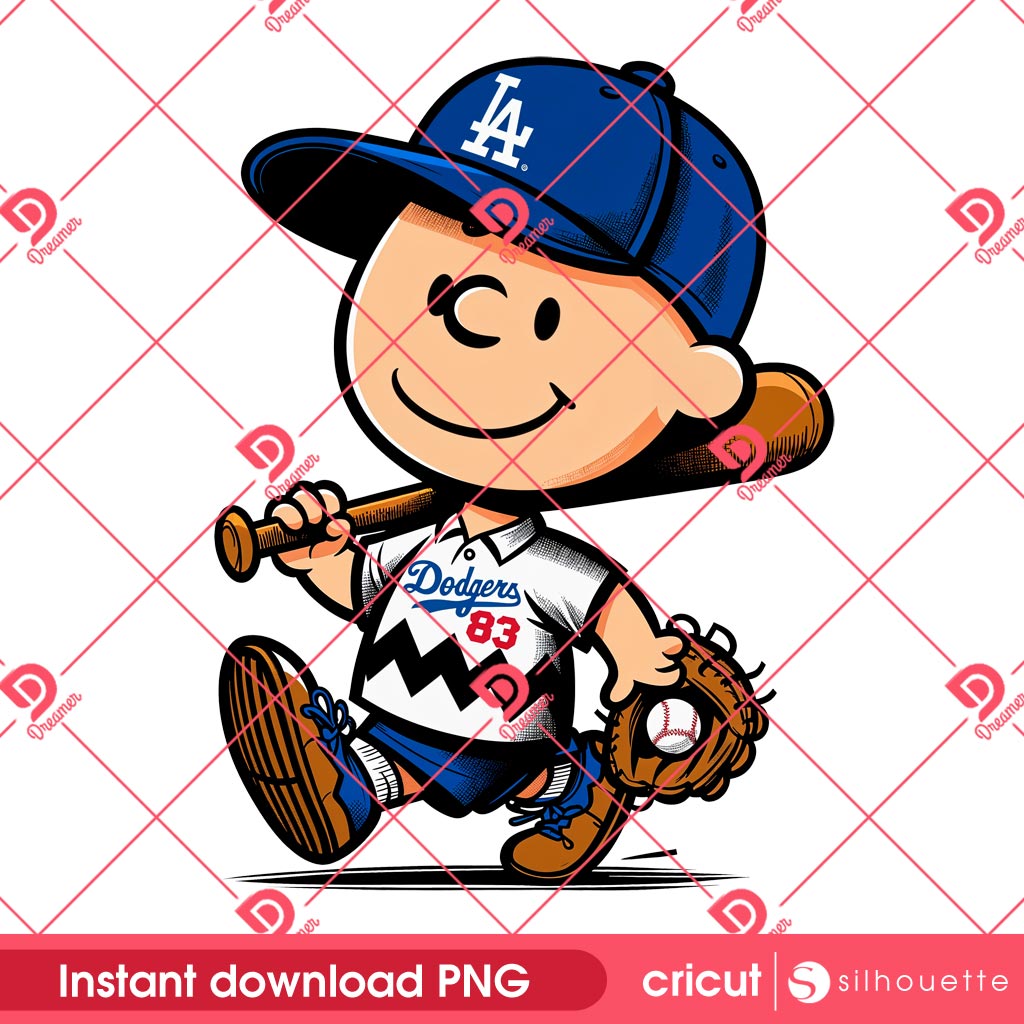 Charlie Brown Los Angeles Dodgers PNG, Peanuts Snoopy Charlie Brown MLB Sport LA Dodgers PNG