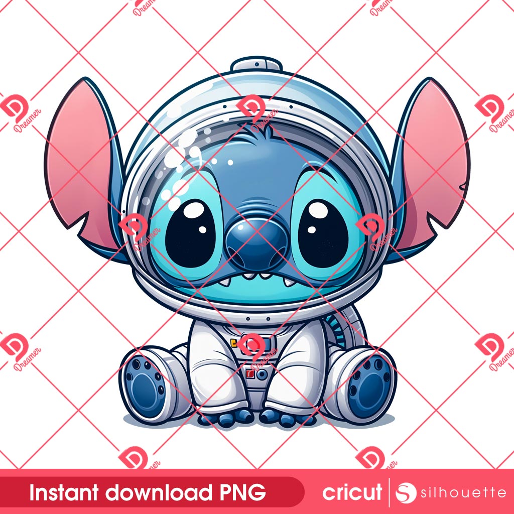 Cute Stitch Astronaut PNG, Disney Character PNG, Lilo Stitch PNG