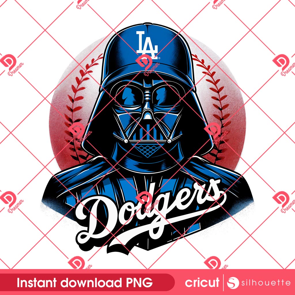 Darth Vader LA Dodgers Baseball PNG, MLB Star Wars Darth Vader Dodgers PNG