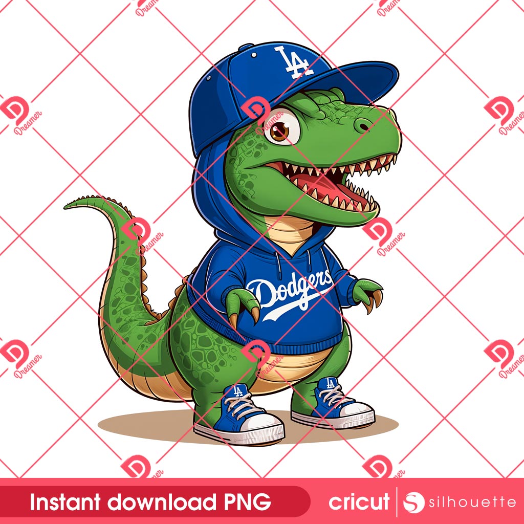 Dinosaur Los Angeles Dodgers Baseball PNG, T-Rex Dodgers MLB Sport PNG