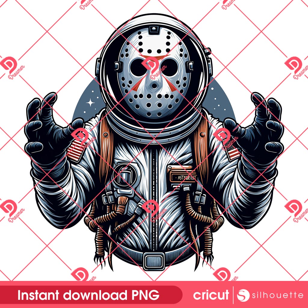 Jason Voorhees Astronaut PNG, Horror Astronaut PNG, Horror Killer In Space PNG