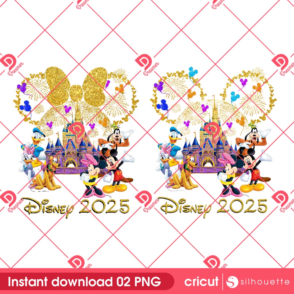 Mickey Minnie Disney 2025 PNG, Disney Trip 2025 Mickey Mouse Friends PNG, Disney Vacation 2025 PNG