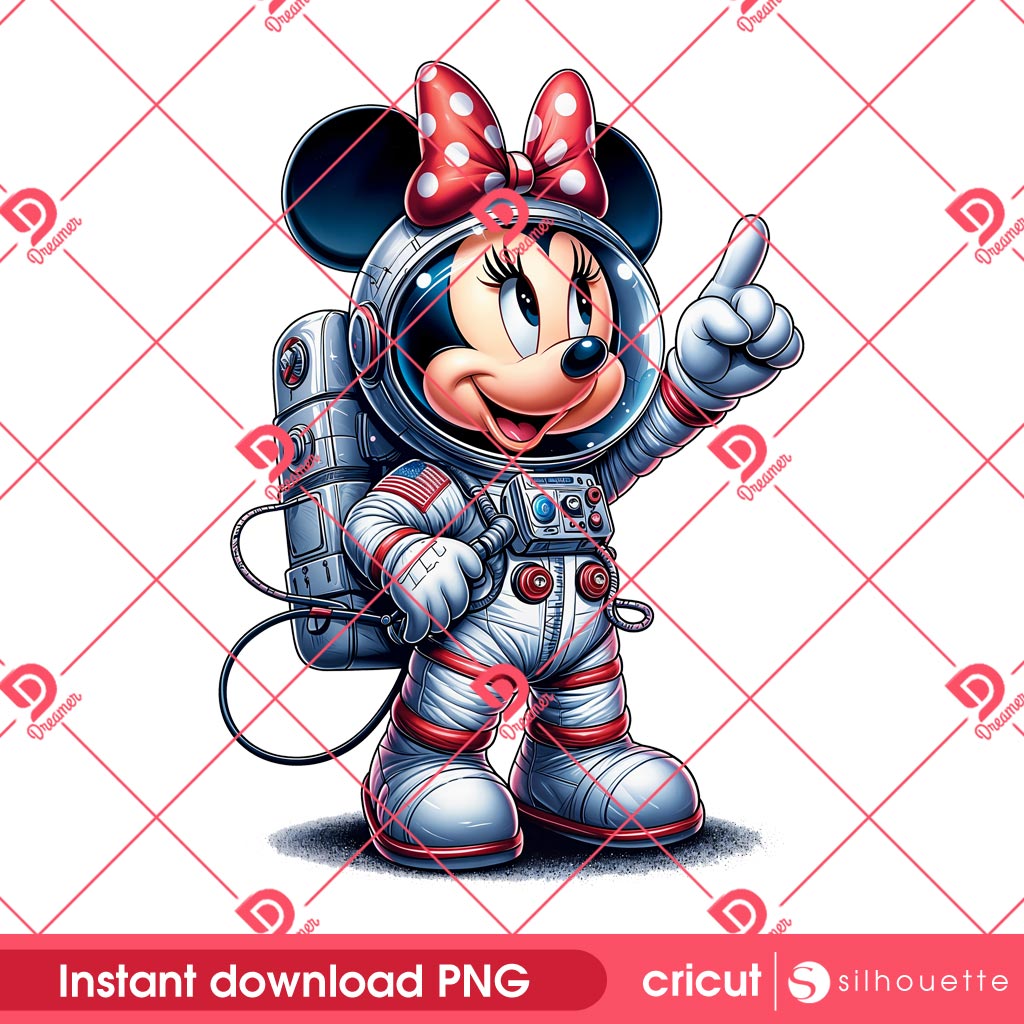 Minnie Mouse Astronaut PNG, Disney Minnie In Space PNG