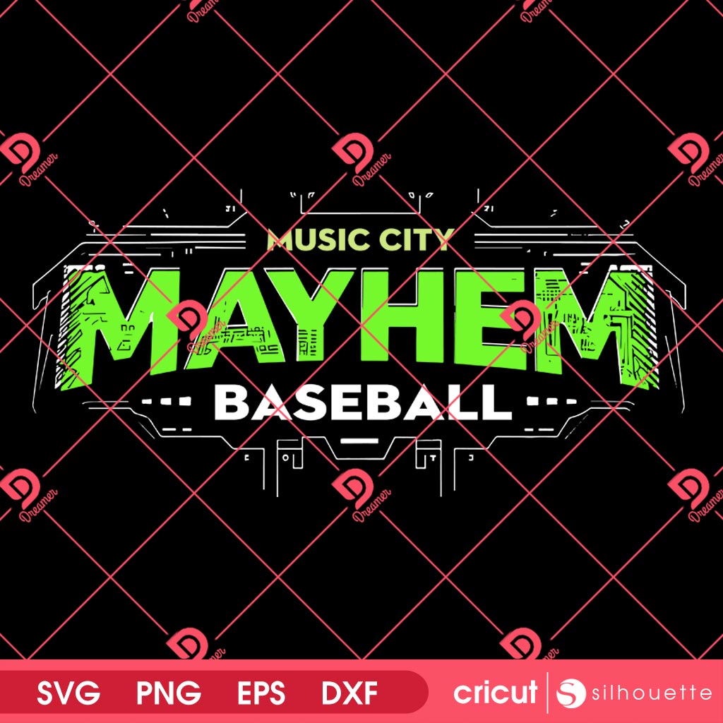 Music City Mayhem Baseball SVG PNG