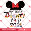 My First Disney Trip 2025 Minnie Head PNG, Disney Family 2025 PNG, Family Disney Trip Minnie Mouse PNG