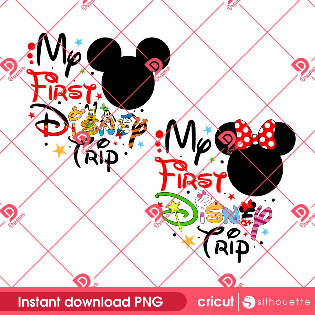 My First Disney Trip Mickey And Minnie Design PNG, Disney Family Trip 2025 PNG