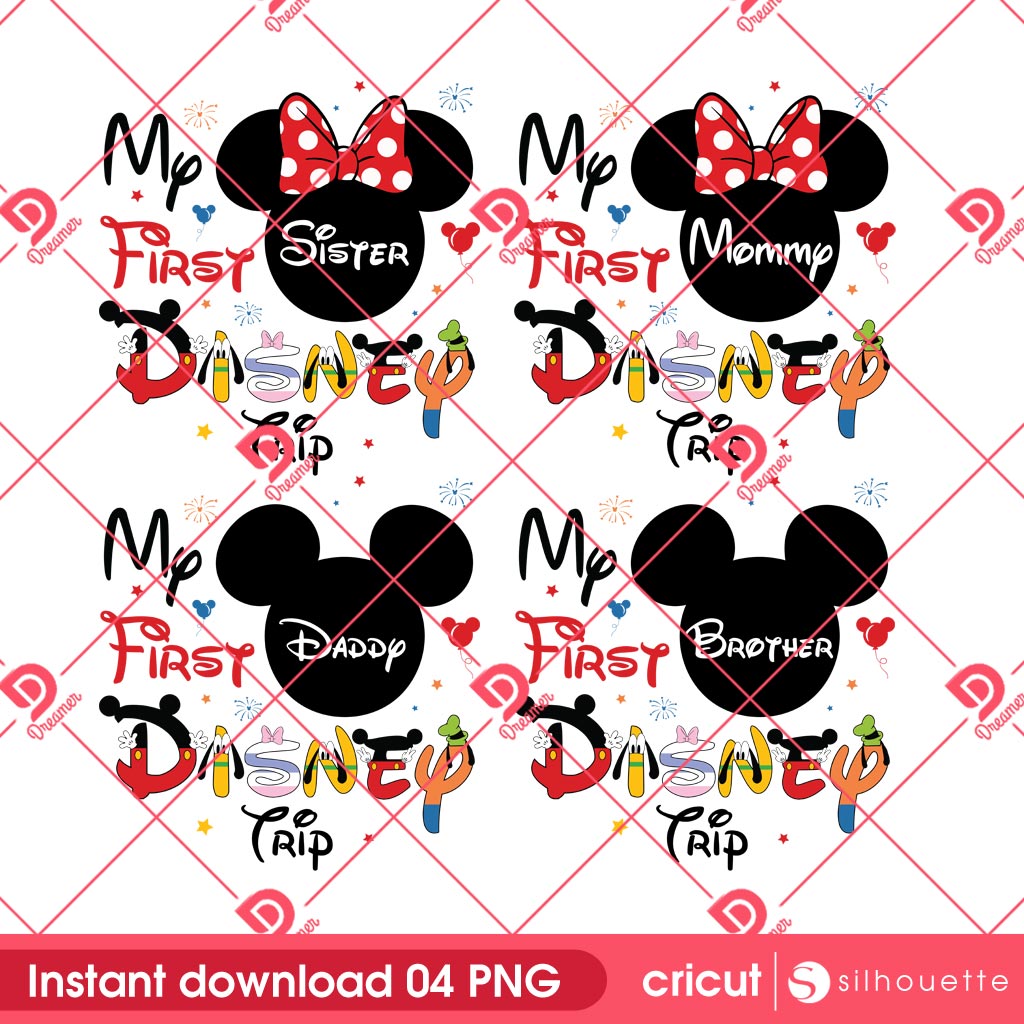 My First Disney Trip Bundle PNG, Family Trip Disney 2025 PNG Bundle